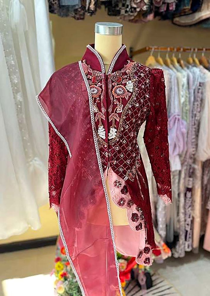 Kebaya Banda Artha Burgundy Dusty Pink