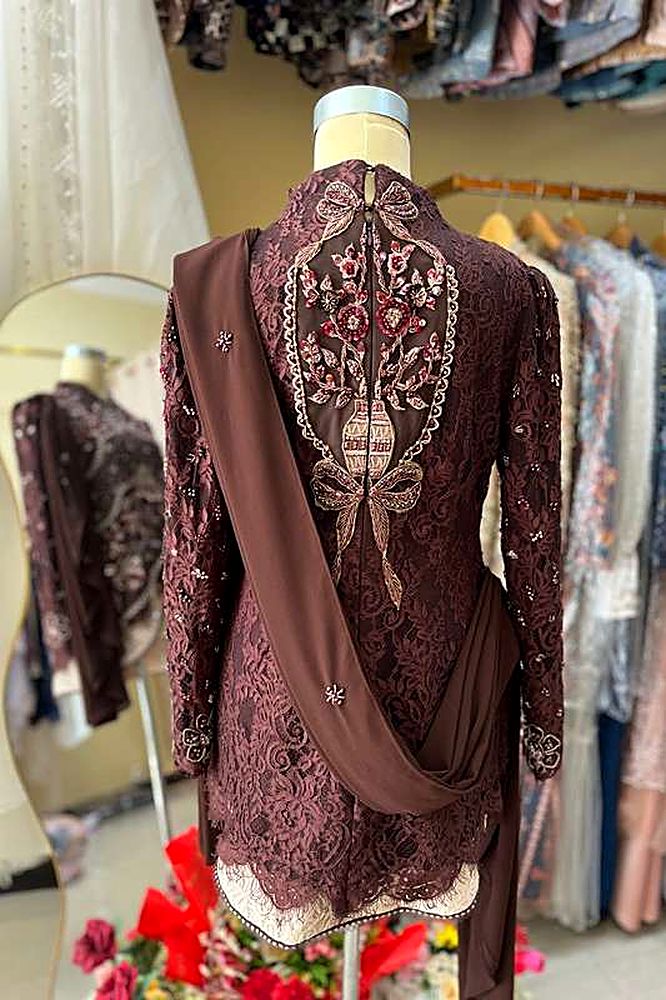 Kebaya Madeleine Coffe Bean (Mahogany)