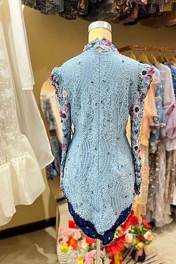 Kebaya Pratiwi Mix Blue Navy Fuschia