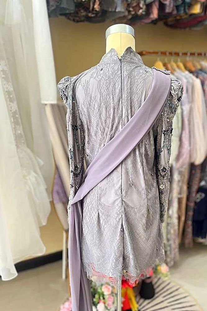 Kebaya Shina Grey